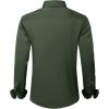 imageJVER Mens Dress Shirts Solid Long Sleeve Stretch WrinkleFree Formal Shirt Business Casual Button Down ShirtsArmy Green