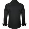imageJVER Mens Dress Shirts Solid Long Sleeve Stretch WrinkleFree Formal Shirt Business Casual Button Down ShirtsBlack