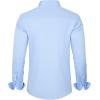 imageJVER Mens Dress Shirts Solid Long Sleeve Stretch WrinkleFree Formal Shirt Business Casual Button Down ShirtsBlue