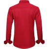 imageJVER Mens Dress Shirts Solid Long Sleeve Stretch WrinkleFree Formal Shirt Business Casual Button Down ShirtsBright Red