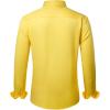 imageJVER Mens Dress Shirts Solid Long Sleeve Stretch WrinkleFree Formal Shirt Business Casual Button Down ShirtsBright Yellow
