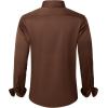 imageJVER Mens Dress Shirts Solid Long Sleeve Stretch WrinkleFree Formal Shirt Business Casual Button Down ShirtsChocolate Brown
