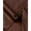 imageJVER Mens Dress Shirts Solid Long Sleeve Stretch WrinkleFree Formal Shirt Business Casual Button Down ShirtsChocolate Brown