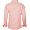 imageJVER Mens Dress Shirts Solid Long Sleeve Stretch WrinkleFree Formal Shirt Business Casual Button Down ShirtsCoral