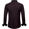 imageJVER Mens Dress Shirts Solid Long Sleeve Stretch WrinkleFree Formal Shirt Business Casual Button Down ShirtsDark Brown