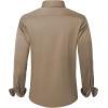 imageJVER Mens Dress Shirts Solid Long Sleeve Stretch WrinkleFree Formal Shirt Business Casual Button Down ShirtsDark Khaki
