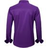 imageJVER Mens Dress Shirts Solid Long Sleeve Stretch WrinkleFree Formal Shirt Business Casual Button Down ShirtsDark Purple