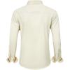 imageJVER Mens Dress Shirts Solid Long Sleeve Stretch WrinkleFree Formal Shirt Business Casual Button Down ShirtsFaded Creamy Yellow