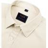 imageJVER Mens Dress Shirts Solid Long Sleeve Stretch WrinkleFree Formal Shirt Business Casual Button Down ShirtsFaded Creamy Yellow
