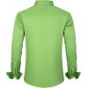 imageJVER Mens Dress Shirts Solid Long Sleeve Stretch WrinkleFree Formal Shirt Business Casual Button Down ShirtsGrass Green