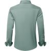 imageJVER Mens Dress Shirts Solid Long Sleeve Stretch WrinkleFree Formal Shirt Business Casual Button Down ShirtsGreen Grey