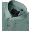 imageJVER Mens Dress Shirts Solid Long Sleeve Stretch WrinkleFree Formal Shirt Business Casual Button Down ShirtsGreen Grey