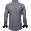 imageJVER Mens Dress Shirts Solid Long Sleeve Stretch WrinkleFree Formal Shirt Business Casual Button Down ShirtsGrey