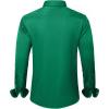 imageJVER Mens Dress Shirts Solid Long Sleeve Stretch WrinkleFree Formal Shirt Business Casual Button Down ShirtsHunter Green