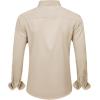 imageJVER Mens Dress Shirts Solid Long Sleeve Stretch WrinkleFree Formal Shirt Business Casual Button Down ShirtsKhaki