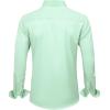 imageJVER Mens Dress Shirts Solid Long Sleeve Stretch WrinkleFree Formal Shirt Business Casual Button Down ShirtsLight Green