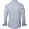 imageJVER Mens Dress Shirts Solid Long Sleeve Stretch WrinkleFree Formal Shirt Business Casual Button Down ShirtsLight Grey