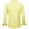 imageJVER Mens Dress Shirts Solid Long Sleeve Stretch WrinkleFree Formal Shirt Business Casual Button Down ShirtsLight Yellow