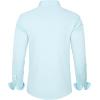 imageJVER Mens Dress Shirts Solid Long Sleeve Stretch WrinkleFree Formal Shirt Business Casual Button Down ShirtsMist Blue