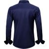 imageJVER Mens Dress Shirts Solid Long Sleeve Stretch WrinkleFree Formal Shirt Business Casual Button Down ShirtsNavy Blue