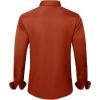 imageJVER Mens Dress Shirts Solid Long Sleeve Stretch WrinkleFree Formal Shirt Business Casual Button Down ShirtsPersimmon Red