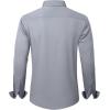 imageJVER Mens Dress Shirts Solid Long Sleeve Stretch WrinkleFree Formal Shirt Business Casual Button Down ShirtsSilver Grey
