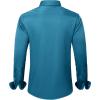 imageJVER Mens Dress Shirts Solid Long Sleeve Stretch WrinkleFree Formal Shirt Business Casual Button Down ShirtsTeal