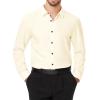 imageJVER Mens Dress Shirts Stretch Long Sleeve Formal Shirt Solid Business Casual Button Down Shirts for Wedding PromBeige