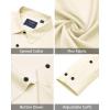 imageJVER Mens Dress Shirts Stretch Long Sleeve Formal Shirt Solid Business Casual Button Down Shirts for Wedding PromBeige