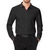 imageJVER Mens Dress Shirts Stretch Long Sleeve Formal Shirt Solid Business Casual Button Down Shirts for Wedding PromBlack