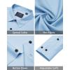 imageJVER Mens Dress Shirts Stretch Long Sleeve Formal Shirt Solid Business Casual Button Down Shirts for Wedding PromBlue