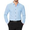 imageJVER Mens Dress Shirts Stretch Long Sleeve Formal Shirt Solid Business Casual Button Down Shirts for Wedding PromBlue