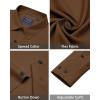 imageJVER Mens Dress Shirts Stretch Long Sleeve Formal Shirt Solid Business Casual Button Down Shirts for Wedding PromBrown