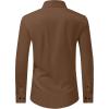 imageJVER Mens Dress Shirts Stretch Long Sleeve Formal Shirt Solid Business Casual Button Down Shirts for Wedding PromBrown