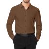 imageJVER Mens Dress Shirts Stretch Long Sleeve Formal Shirt Solid Business Casual Button Down Shirts for Wedding PromBrown