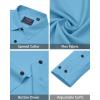 imageJVER Mens Dress Shirts Stretch Long Sleeve Formal Shirt Solid Business Casual Button Down Shirts for Wedding PromClassic Blue