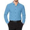 imageJVER Mens Dress Shirts Stretch Long Sleeve Formal Shirt Solid Business Casual Button Down Shirts for Wedding PromClassic Blue