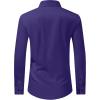 imageJVER Mens Dress Shirts Stretch Long Sleeve Formal Shirt Solid Business Casual Button Down Shirts for Wedding PromDark Purple