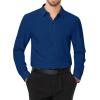 imageJVER Mens Dress Shirts Stretch Long Sleeve Formal Shirt Solid Business Casual Button Down Shirts for Wedding PromNavy Blue