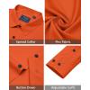 imageJVER Mens Dress Shirts Stretch Long Sleeve Formal Shirt Solid Business Casual Button Down Shirts for Wedding PromOrange