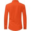 imageJVER Mens Dress Shirts Stretch Long Sleeve Formal Shirt Solid Business Casual Button Down Shirts for Wedding PromOrange