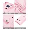 imageJVER Mens Dress Shirts Stretch Long Sleeve Formal Shirt Solid Business Casual Button Down Shirts for Wedding PromPink