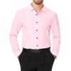 imageJVER Mens Dress Shirts Stretch Long Sleeve Formal Shirt Solid Business Casual Button Down Shirts for Wedding PromPink