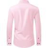 imageJVER Mens Dress Shirts Stretch Long Sleeve Formal Shirt Solid Business Casual Button Down Shirts for Wedding PromPink