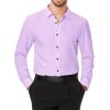 imageJVER Mens Dress Shirts Stretch Long Sleeve Formal Shirt Solid Business Casual Button Down Shirts for Wedding PromPurple