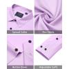 imageJVER Mens Dress Shirts Stretch Long Sleeve Formal Shirt Solid Business Casual Button Down Shirts for Wedding PromPurple