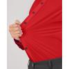 imageJVER Mens Dress Shirts Stretch Long Sleeve Formal Shirt Solid Business Casual Button Down Shirts for Wedding PromRed