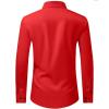 imageJVER Mens Dress Shirts Stretch Long Sleeve Formal Shirt Solid Business Casual Button Down Shirts for Wedding PromRed
