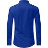 imageJVER Mens Dress Shirts Stretch Long Sleeve Formal Shirt Solid Business Casual Button Down Shirts for Wedding PromRoyal Blue