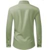 imageJVER Mens Dress Shirts Stretch Long Sleeve Formal Shirt Solid Business Casual Button Down Shirts for Wedding PromSage Green
